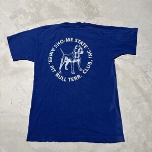 VTG AMERICAN PIT BULL TERRIER CLUB T-Shirt SZ L USA MADE Show Me State Missouri